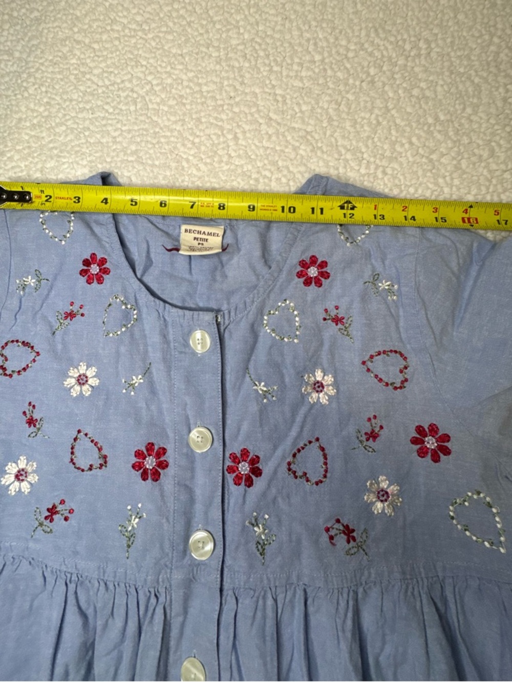 Bechamel Vintage Embroidered Flowers Denim - Picture 5 of 9